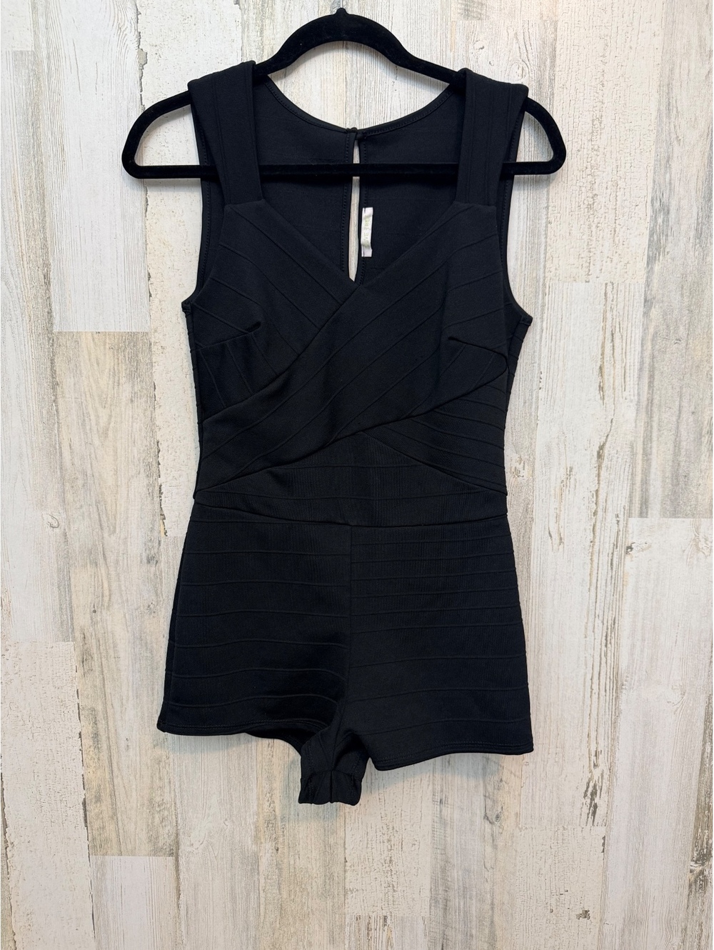 Olive Tree Women's Regular Medium Black Bandage Romper